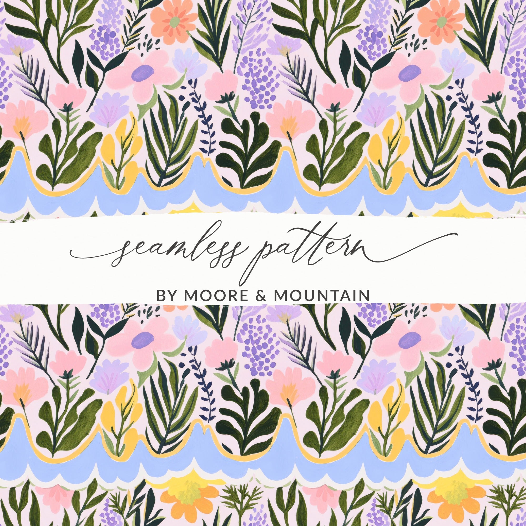 Colorful Floral Seamless Pattern by Moore and Mountain