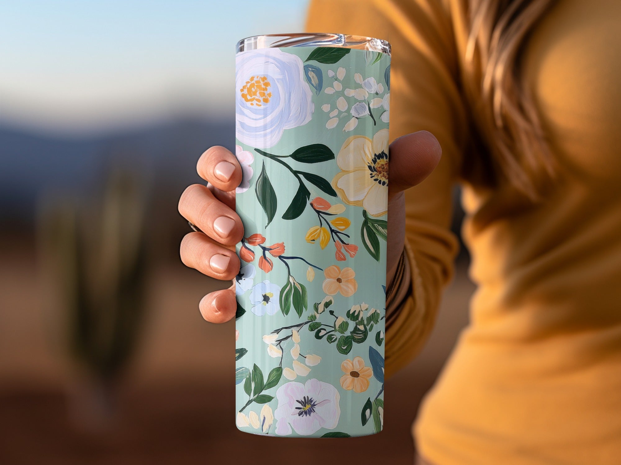 Modern Gouache Painted Mint Green Seamless Pattern, Fine Art Floral Digital Paper, Abstract Floral Print, Commercial Use