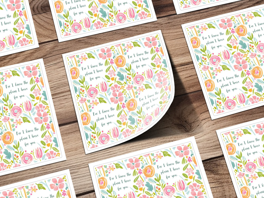 Floral Design with Inspirational Quote Wall Print