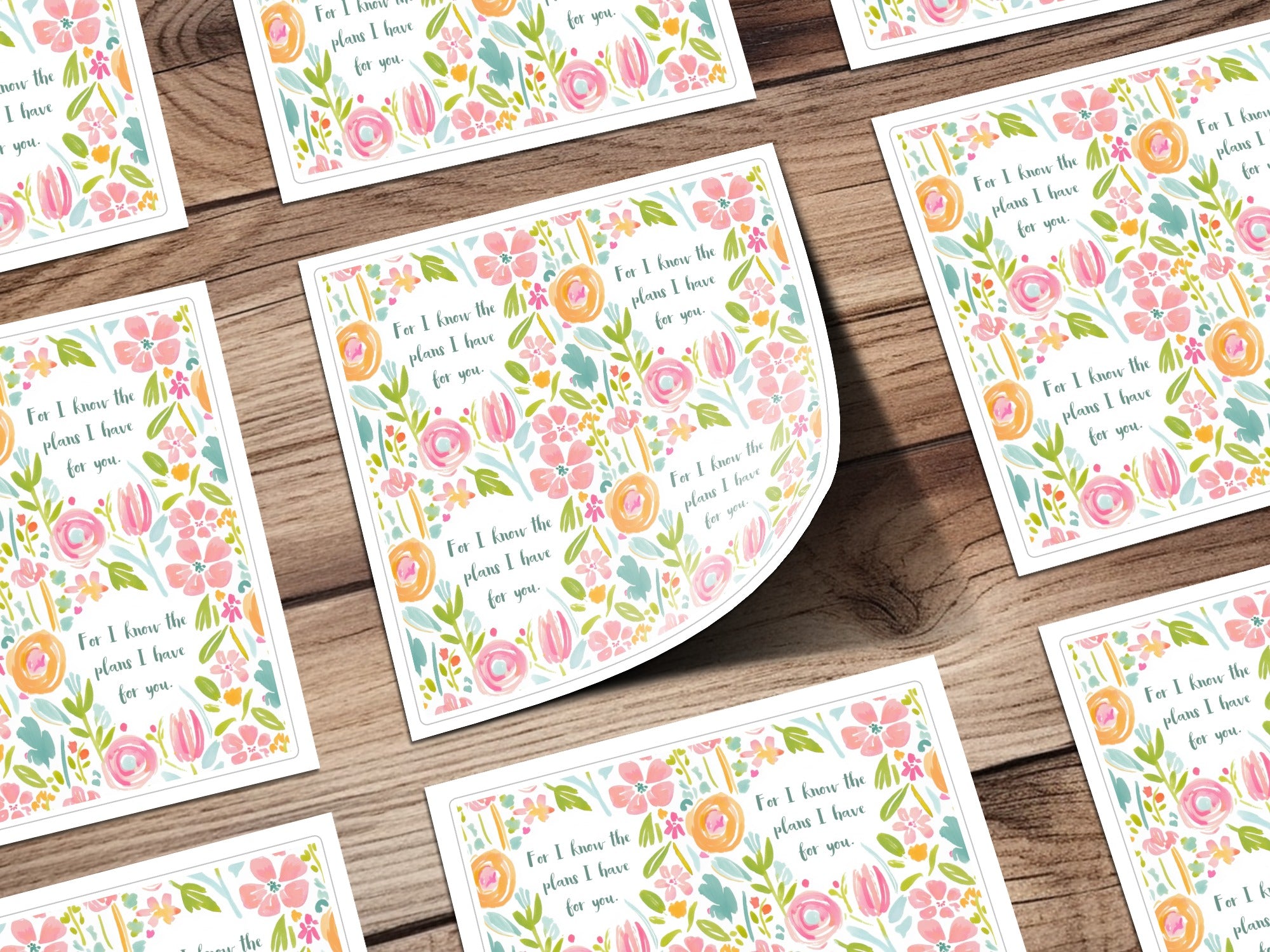 Floral Design with Inspirational Quote Wall Print