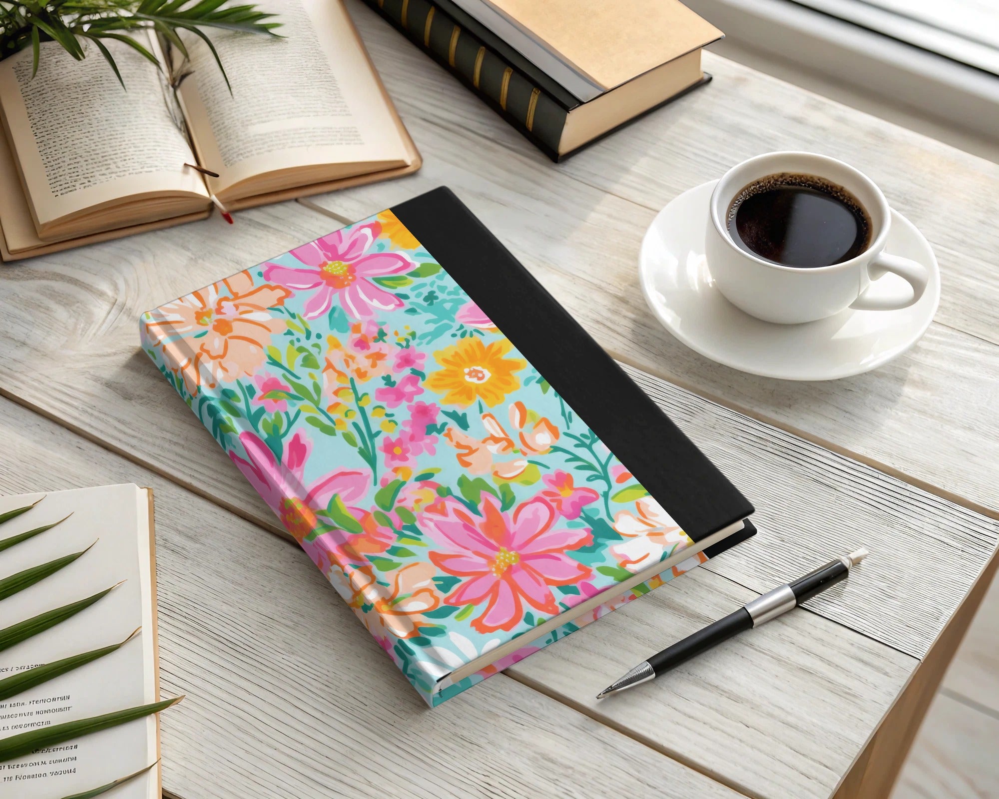 Colorful Floral Hardcover Journal Notebook