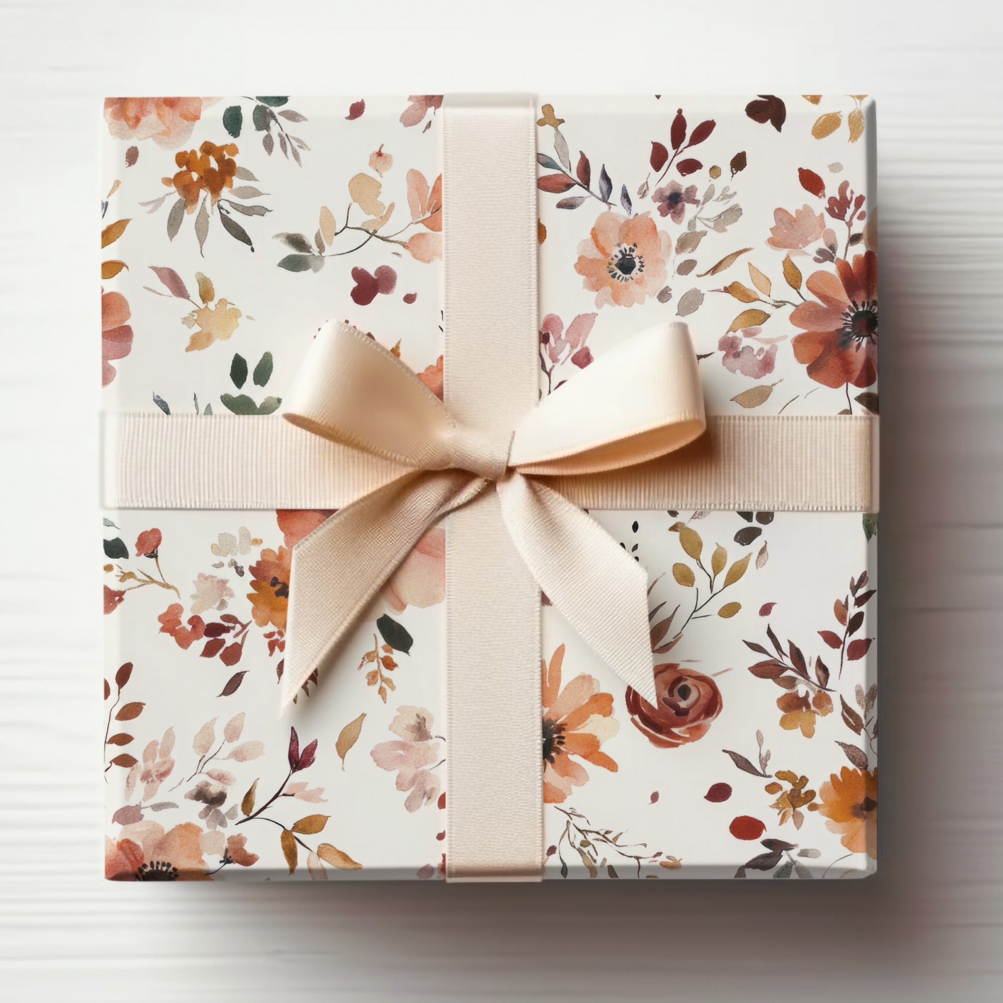 Elegant Floral Design Wrapped Gift Box for Special Occasions
