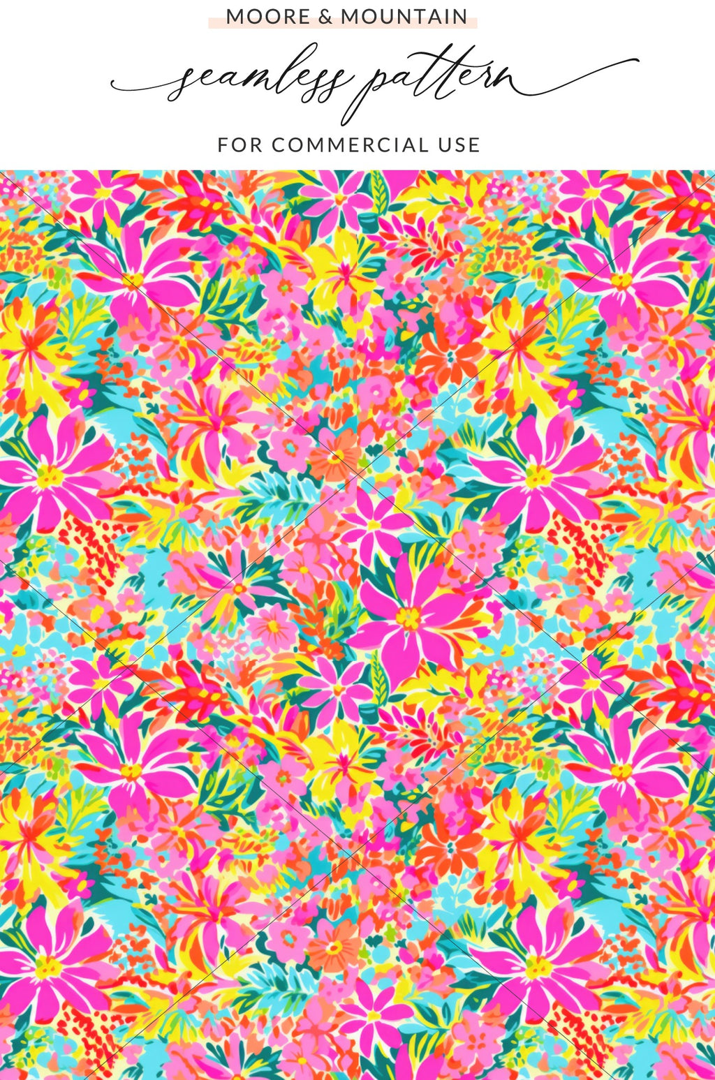 Vibrant Floral Seamless Pattern for Commercial Use