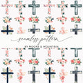 Floral Cross Seamless Pattern by Moore & Mountain