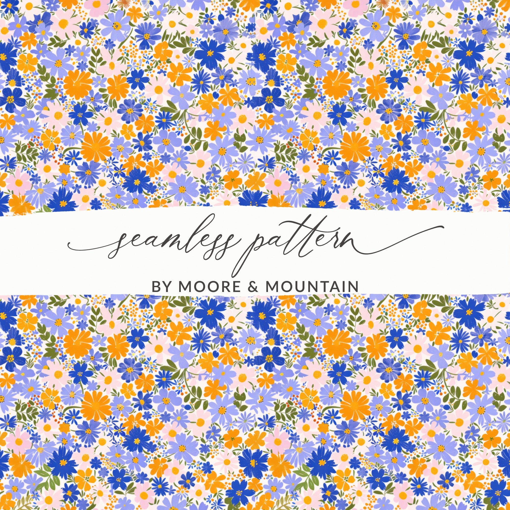Colorful Floral Seamless Pattern by Moore and Mountain