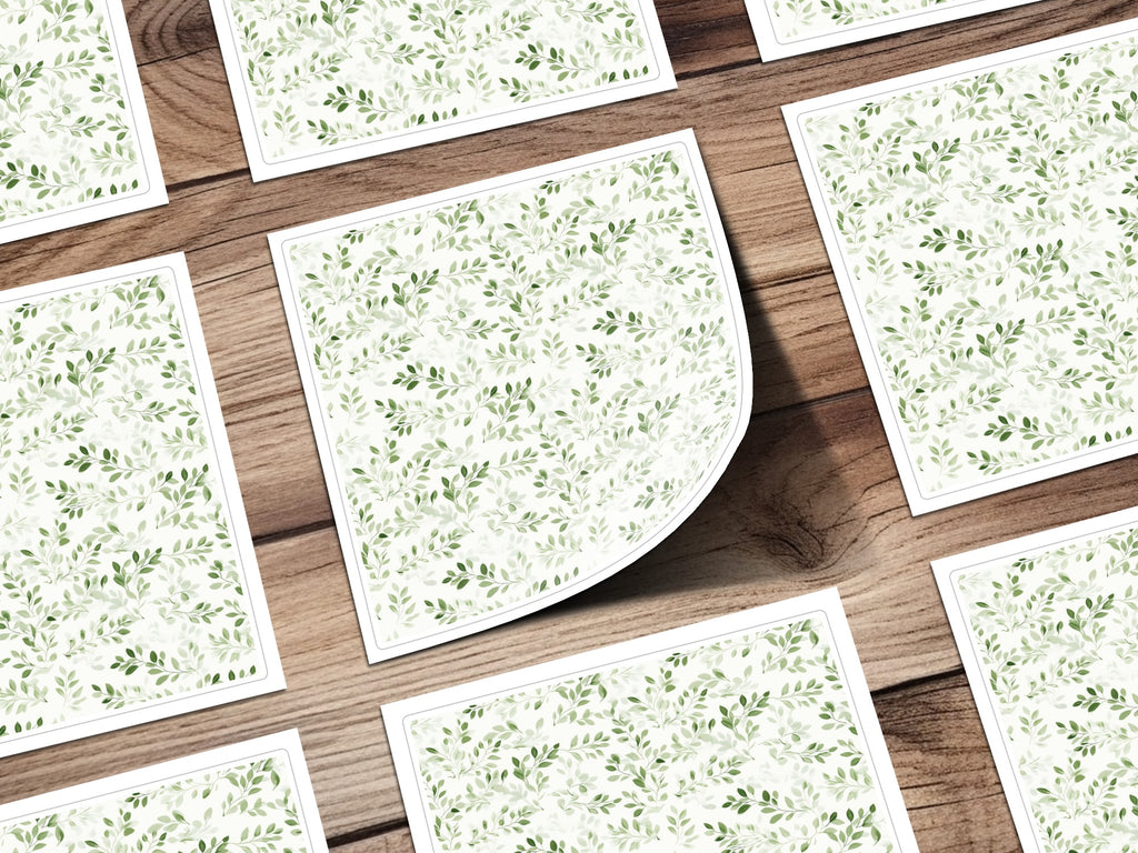 Elegant Botanical Leaf Print Pattern design sticker pack