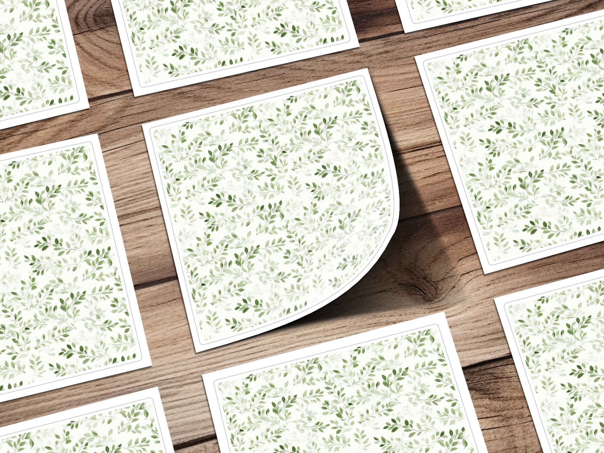 Elegant Botanical Leaf Print Pattern design sticker pack