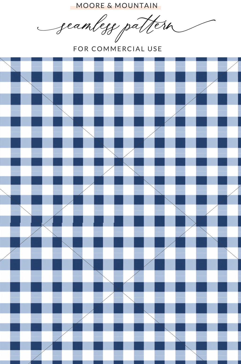 Blue and White Gingham Seamless Pattern for Commercial Use