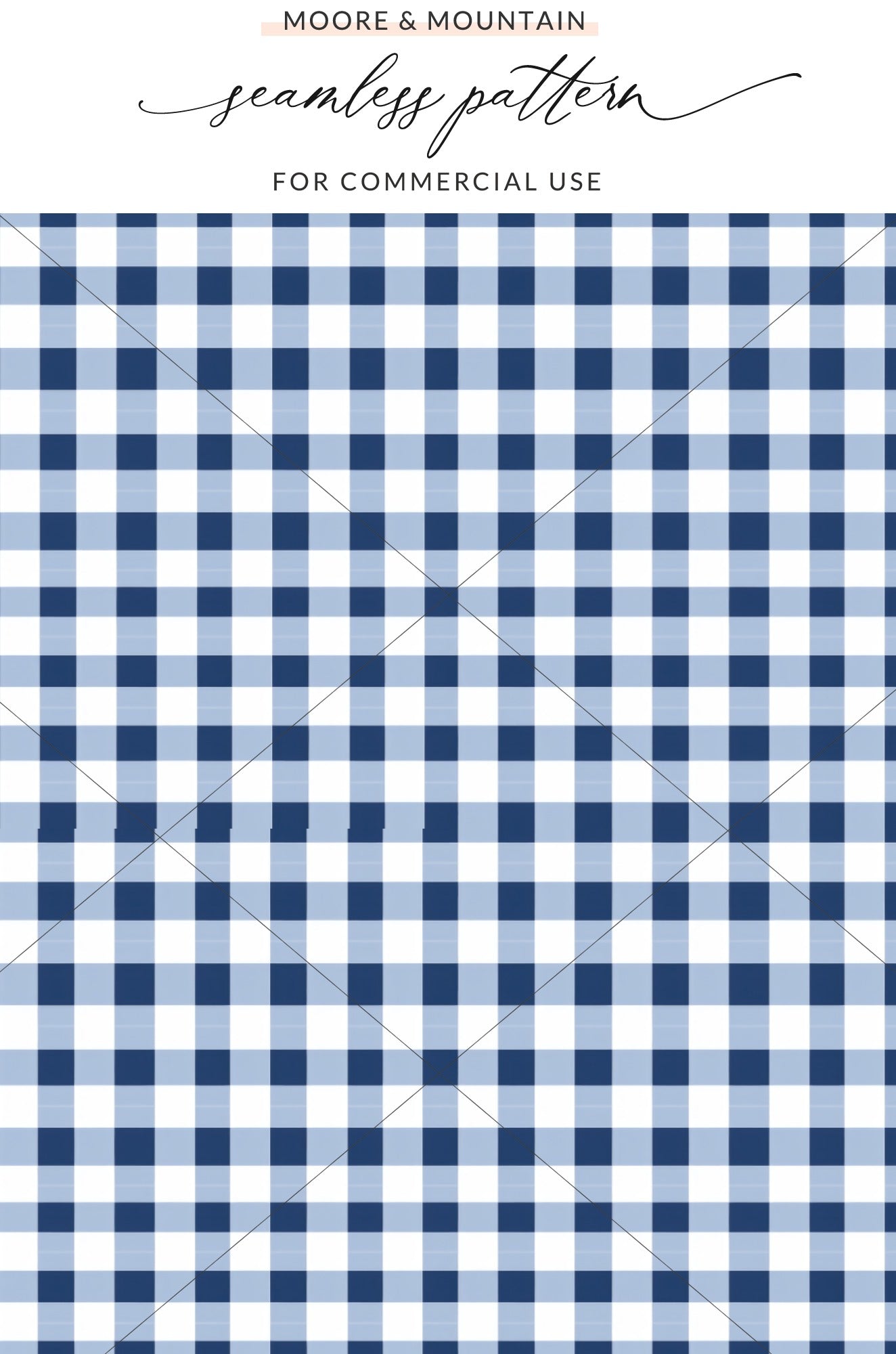 Blue and White Gingham Seamless Pattern for Commercial Use