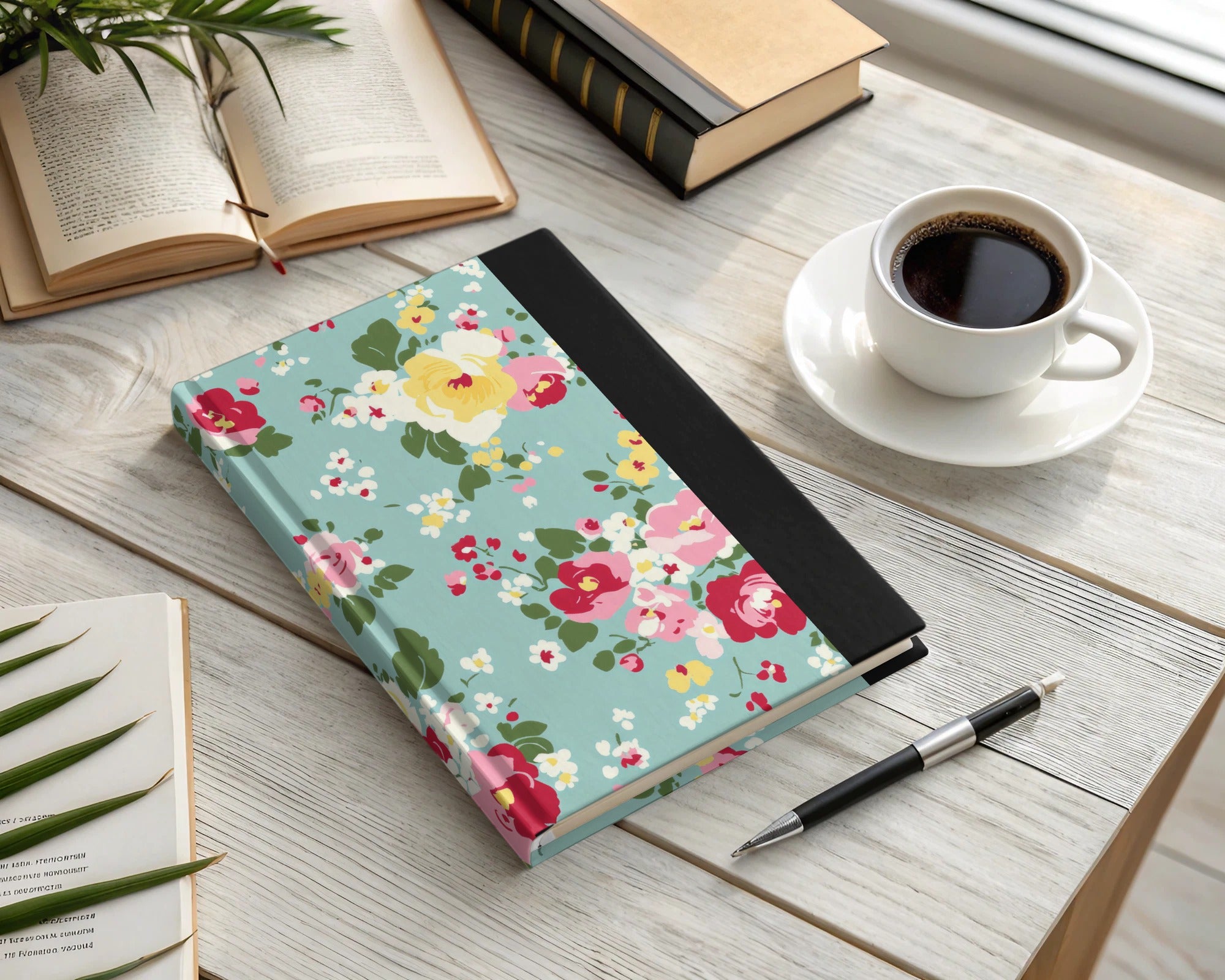 Floral Design Hardcover Journal with Vibrant Colors