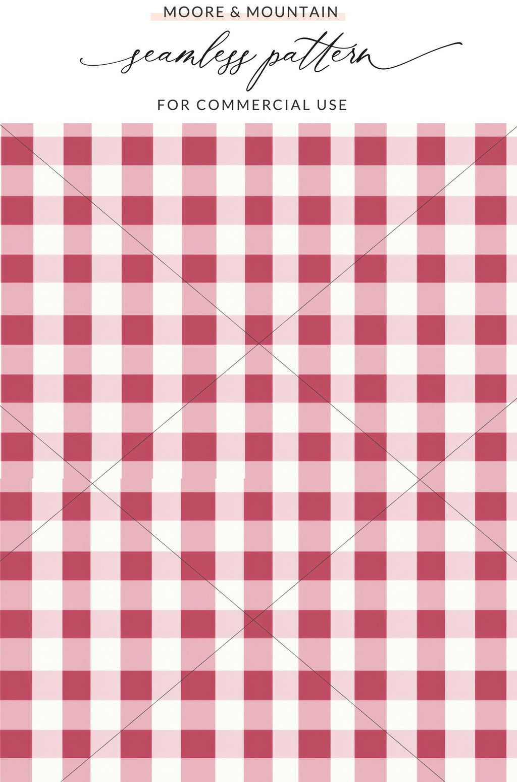 Red and White Gingham Seamless Pattern for Commercial Use
