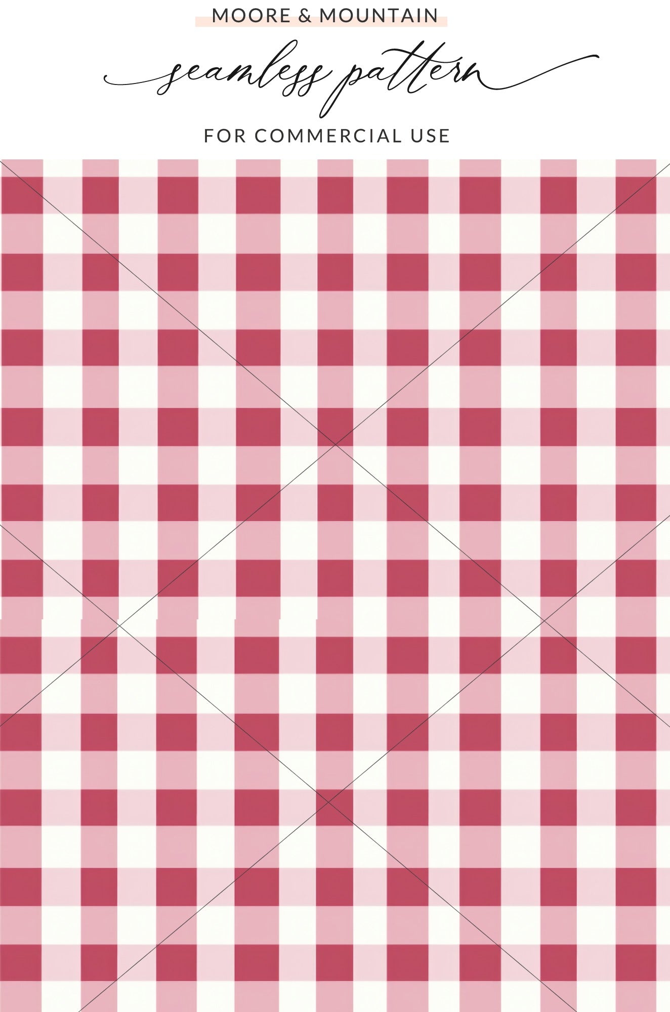 Red and White Gingham Seamless Pattern for Commercial Use