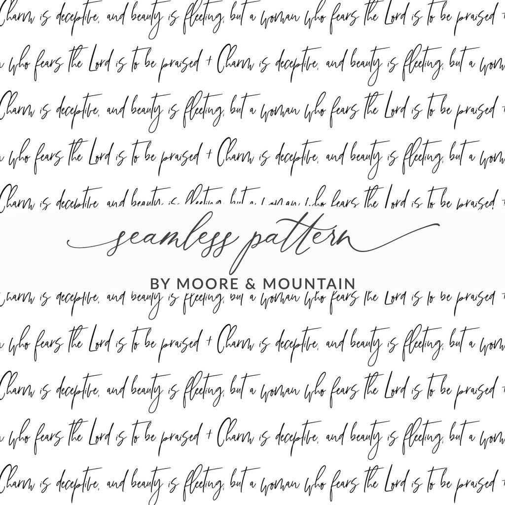 Seamless pattern by Moore & Mountain inspiring words pattern
