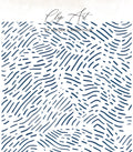 Navy blue abstract line art pattern on a white background.