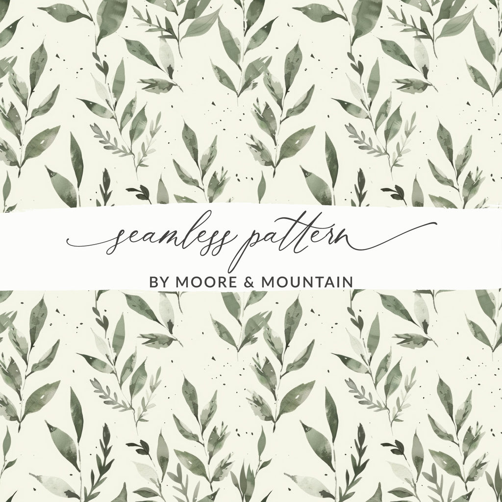 Green Leaves Seamless Pattern by Moore & Mountain Design