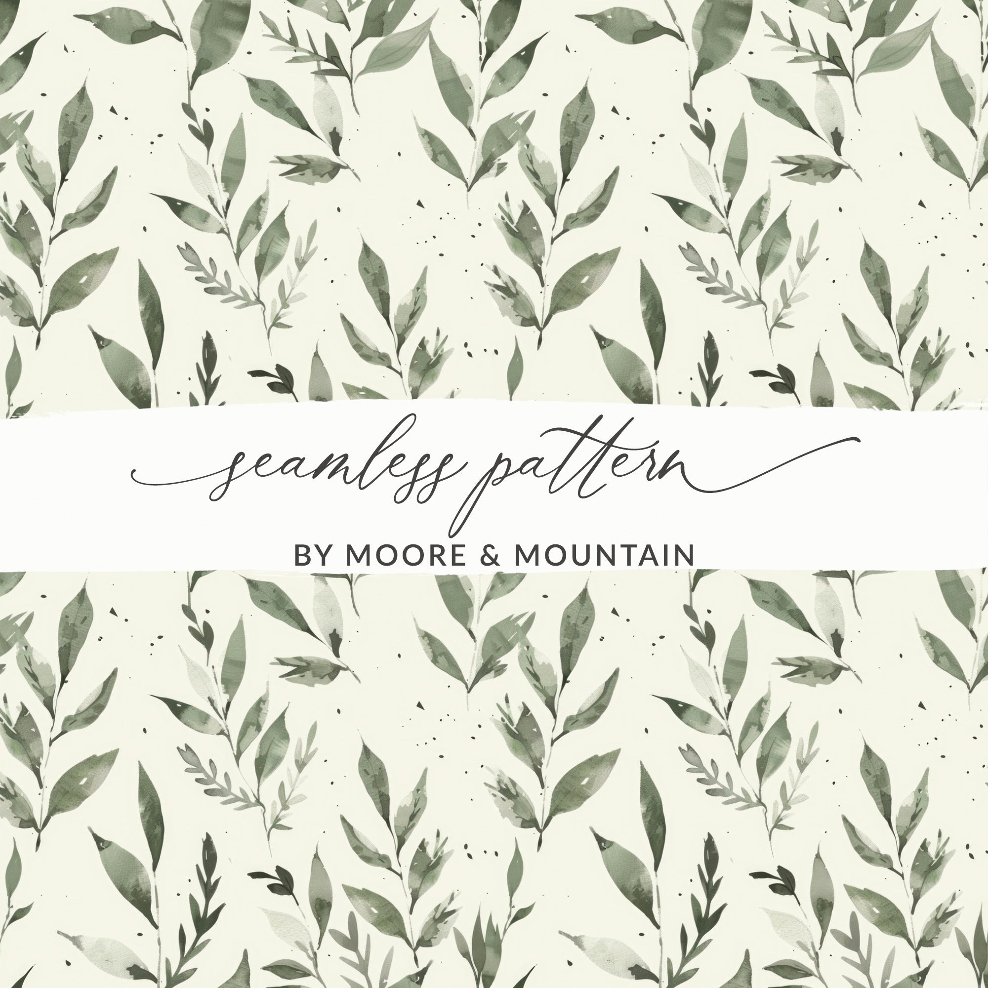 Green Leaves Seamless Pattern by Moore & Mountain Design