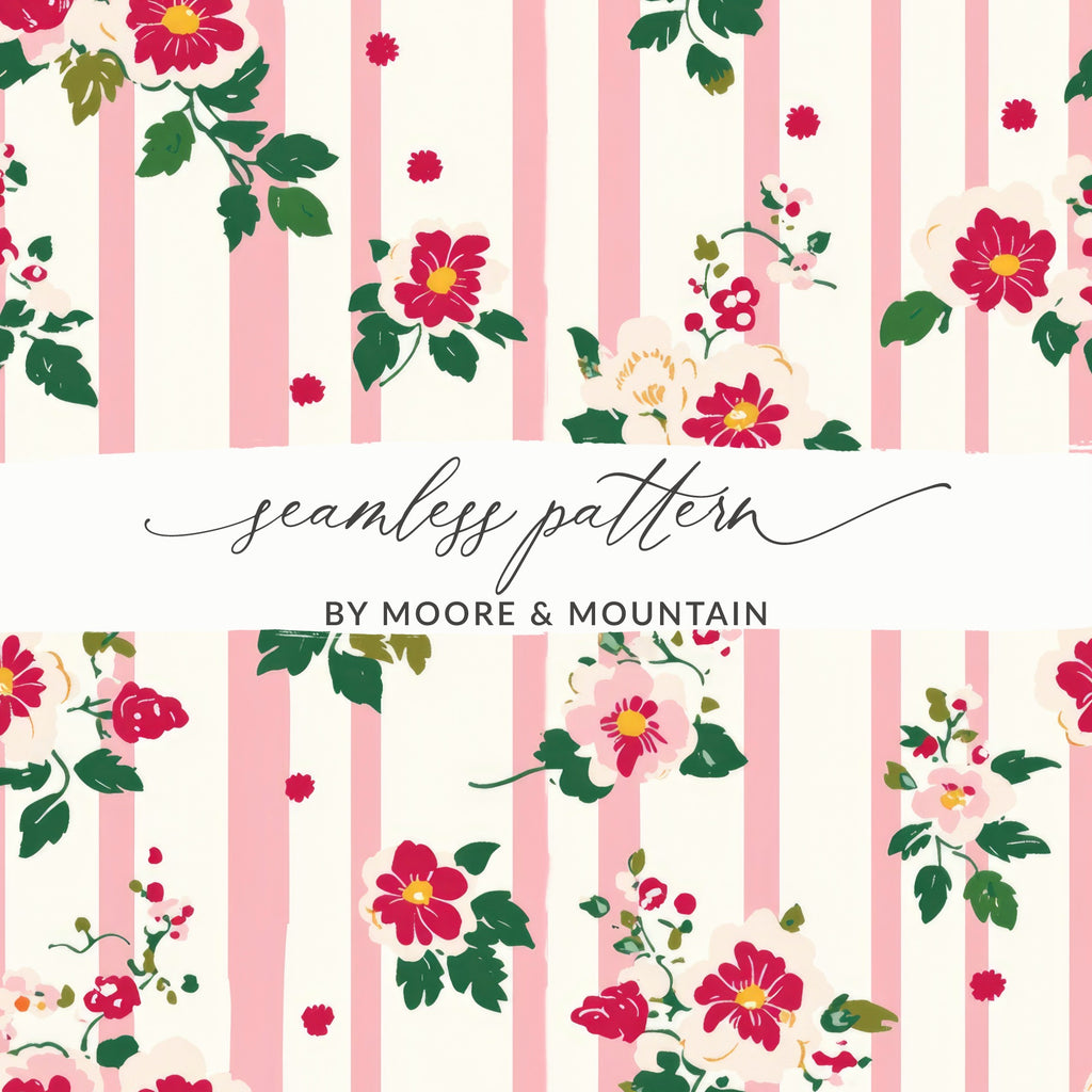 Floral Striped Seamless Pattern by Moore and Mountain
