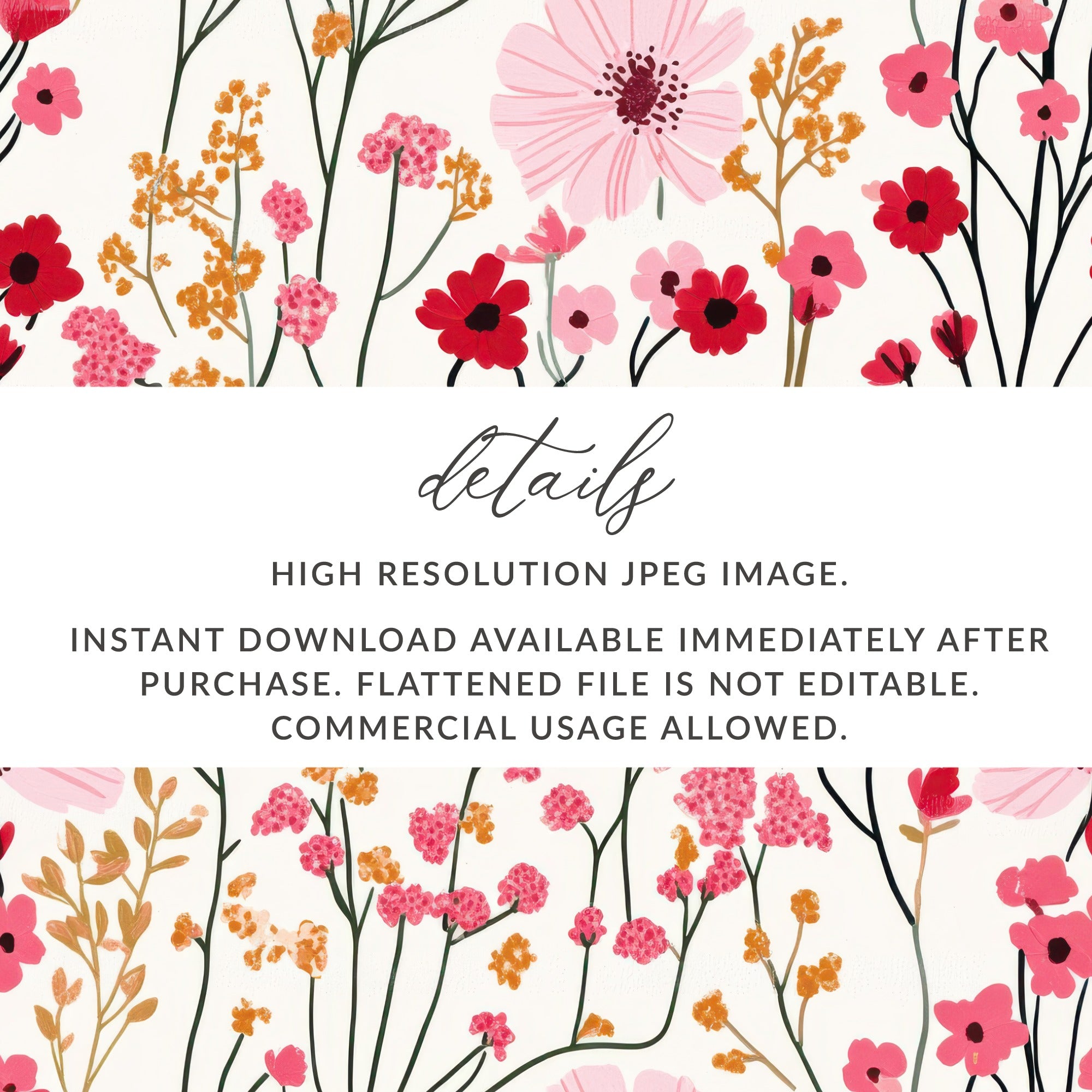 High Resolution Flower Art JPEG Instant Download