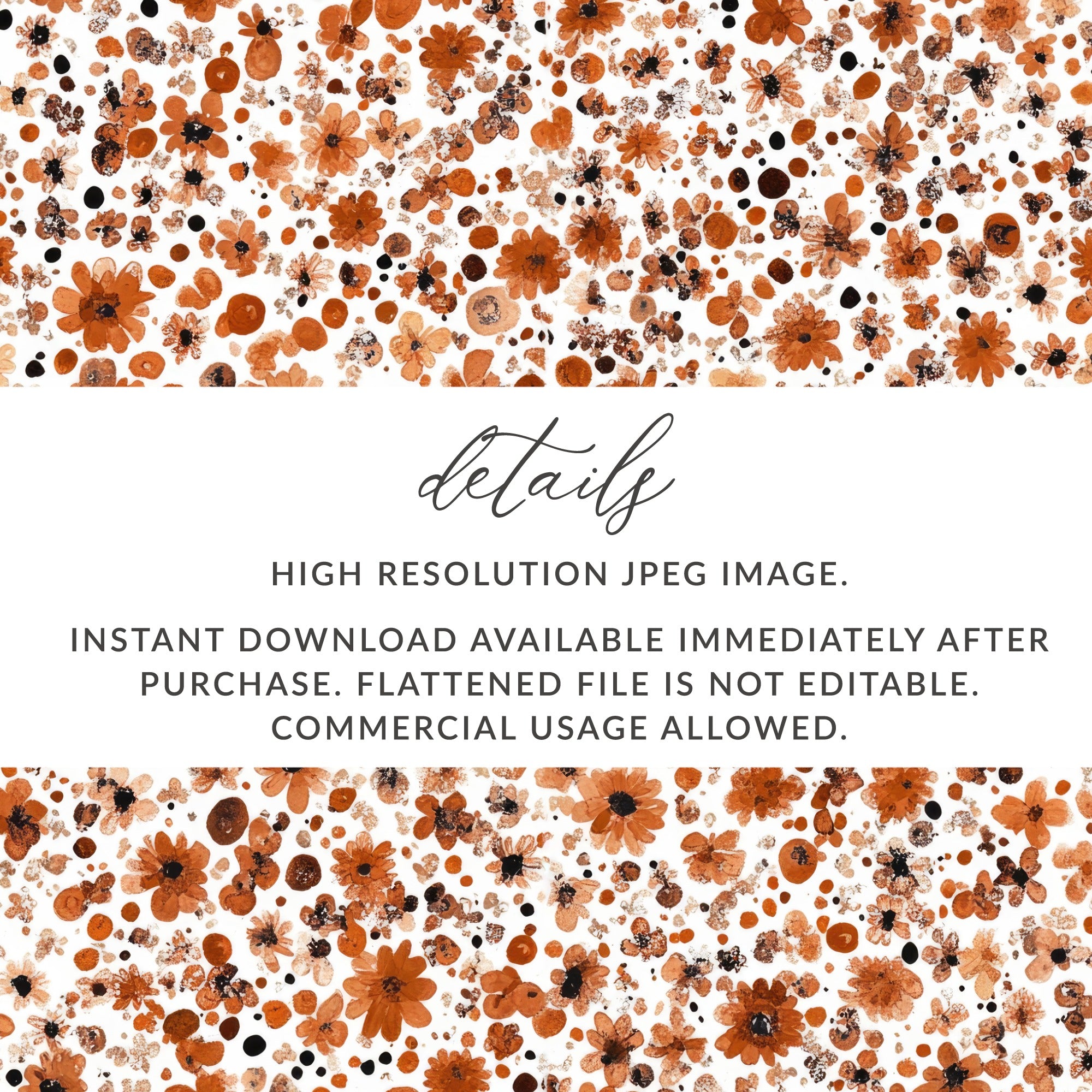 Floral High Resolution JPEG Instant Download Image