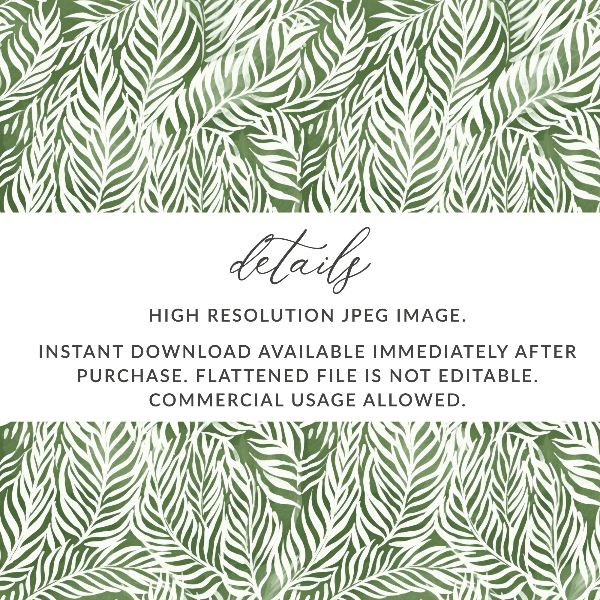 High Resolution Instant Download Green Leaf Print