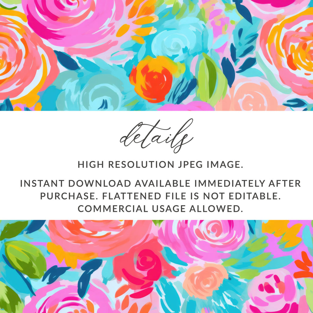 Colorful Floral Digital Art Instant Download