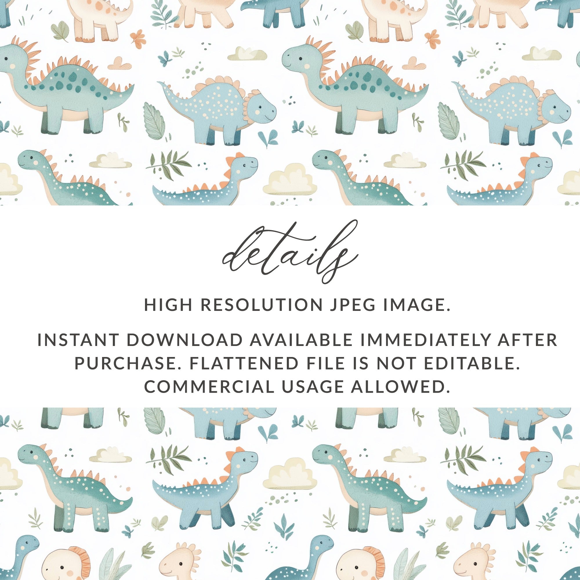 Cute Dinosaur Pattern High Resolution JPEG Image