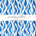 Abstract Artistic Flowing Blues Pattern Water Color Style Digital - Moore and Mountain