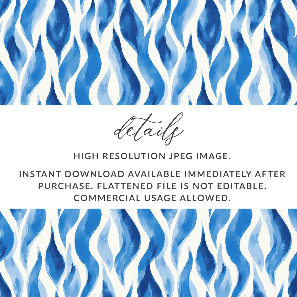 Abstract Artistic Flowing Blues Pattern Water Color Style Digital - Moore and Mountain