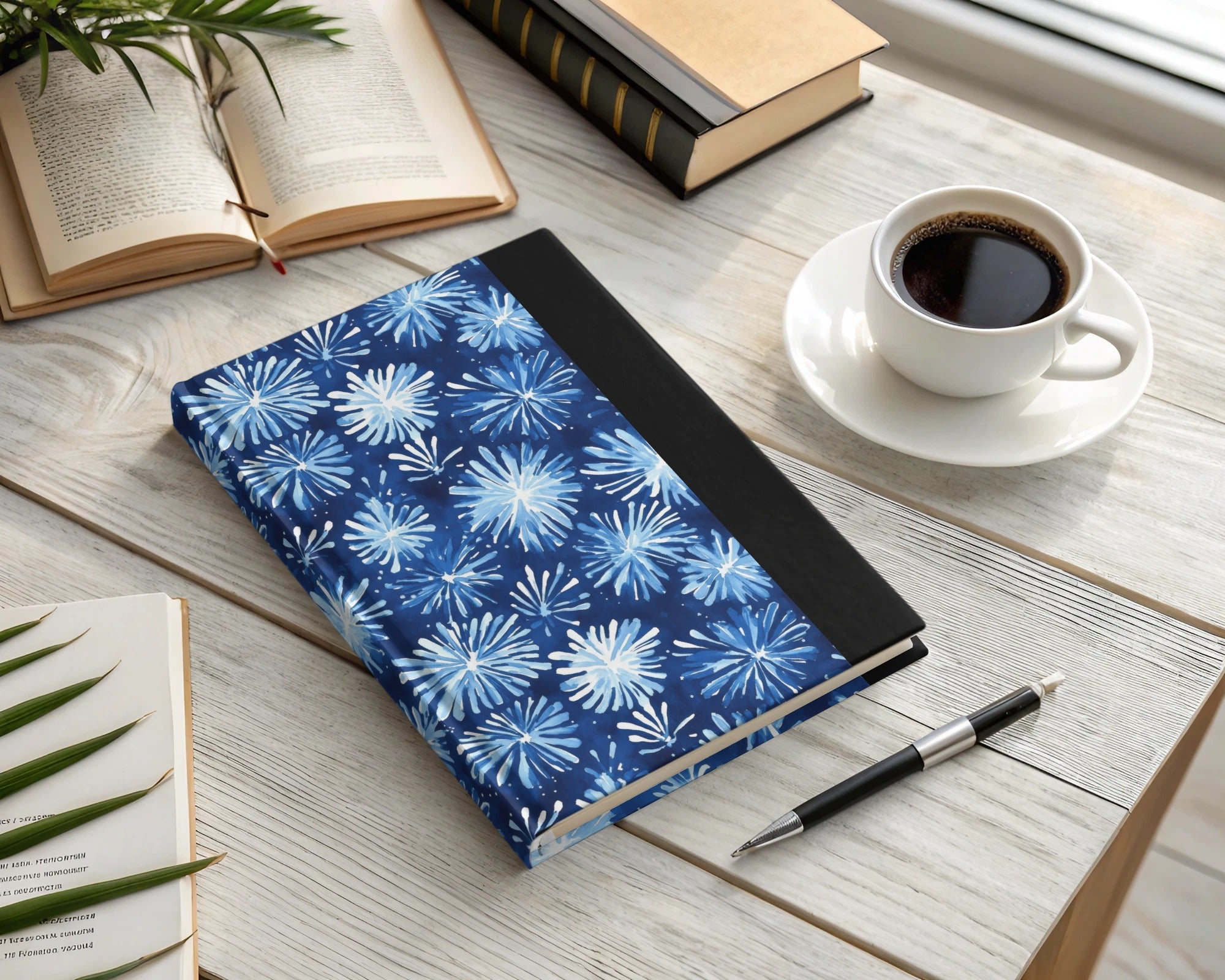 Abstract Blue Sparkle Fireworks Pattern Watercolor Style Backdrop Digital - Moore and Mountain