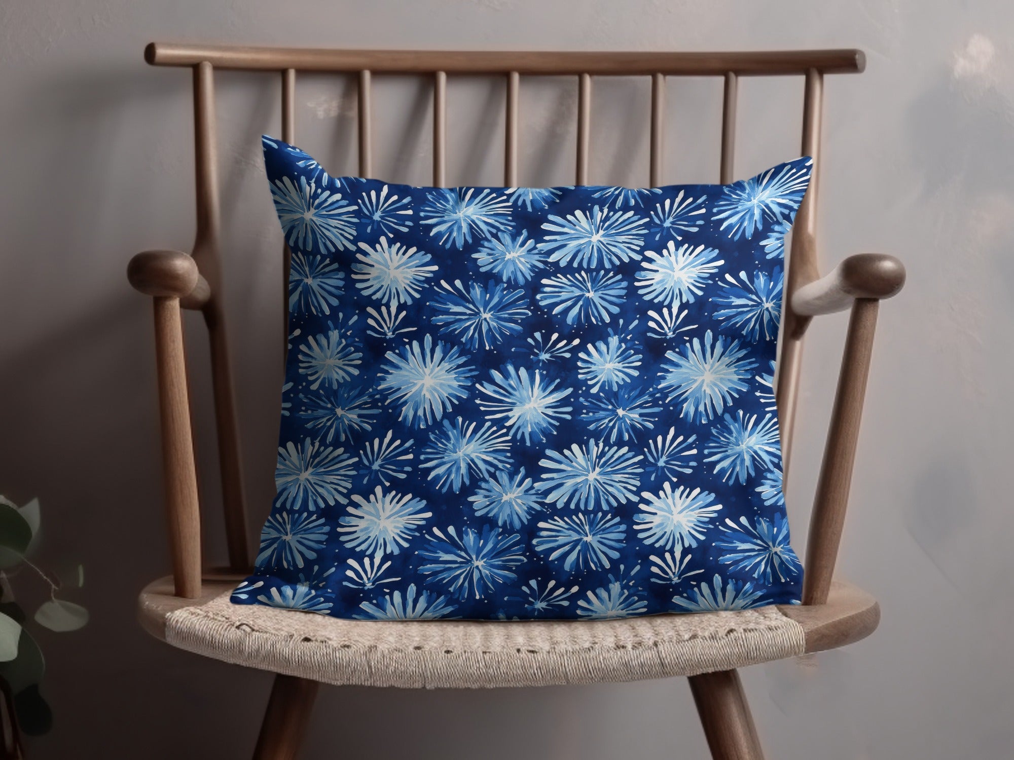 Abstract Blue Sparkle Fireworks Pattern Watercolor Style Backdrop Digital - Moore and Mountain