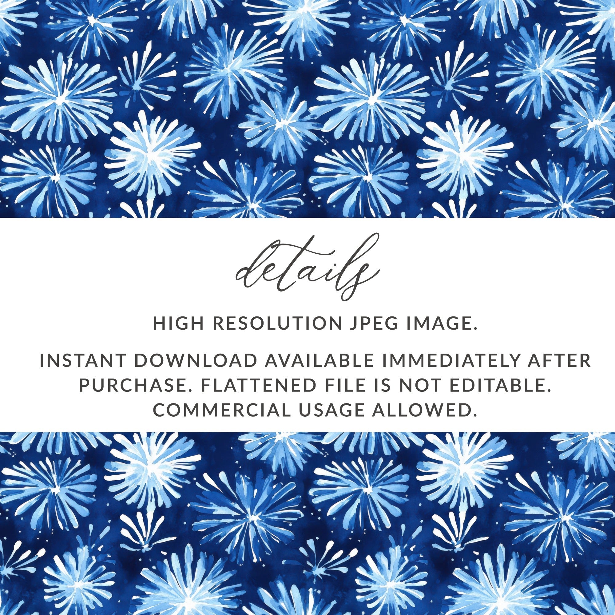 Abstract Blue Sparkle Fireworks Pattern Watercolor Style Backdrop Digital - Moore and Mountain