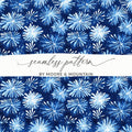 Abstract Blue Sparkle Fireworks Pattern Watercolor Style Backdrop Digital - Moore and Mountain
