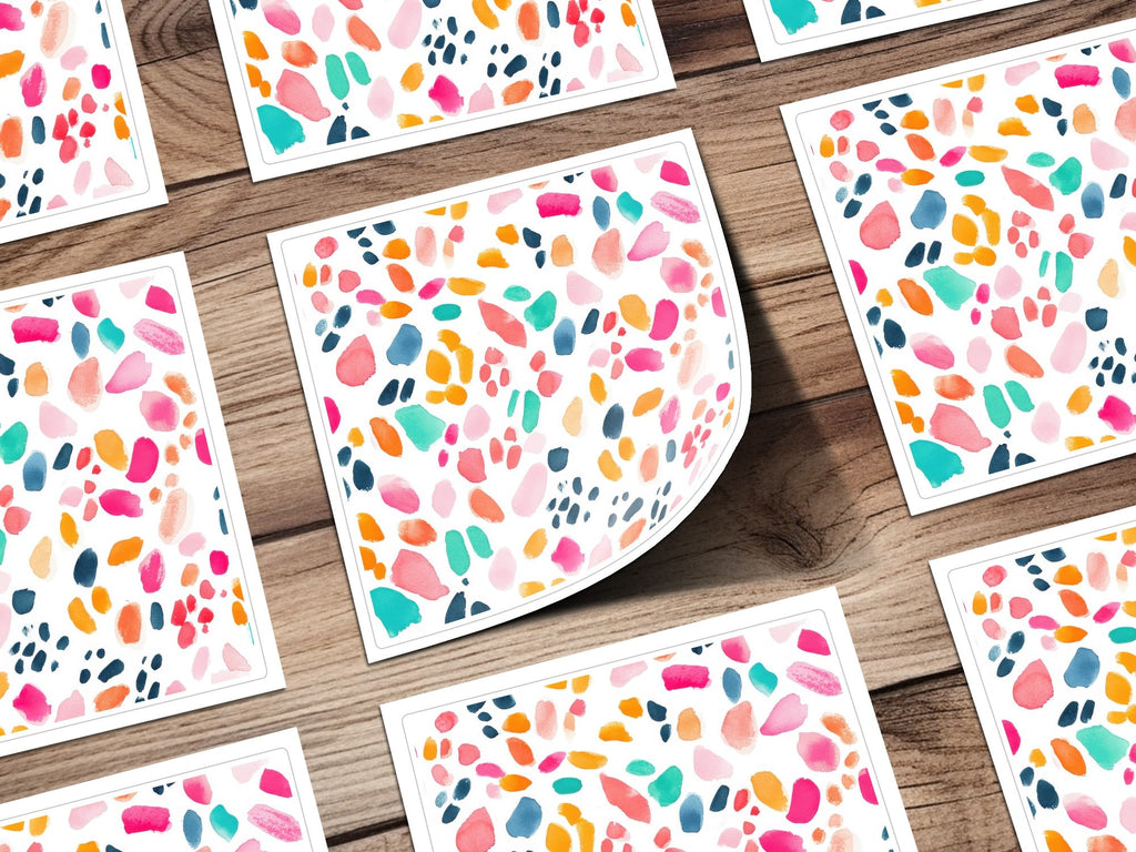 Abstract Bright Watercolor Marks Pattern Modern Style Digital - Moore and Mountain