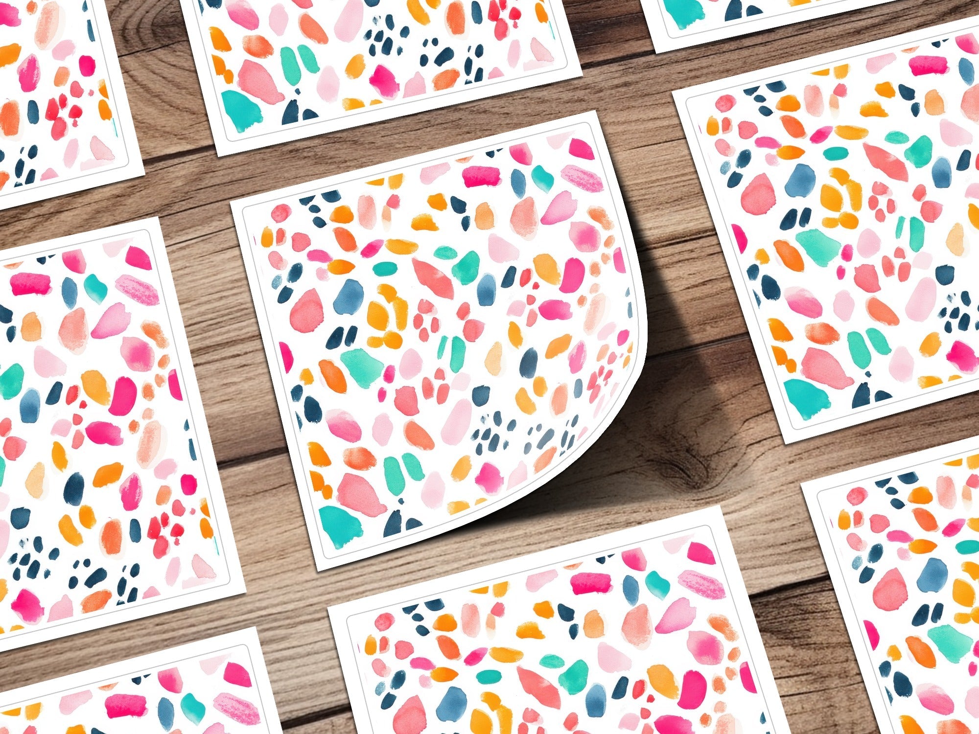 Abstract Bright Watercolor Marks Pattern Modern Style Digital - Moore and Mountain