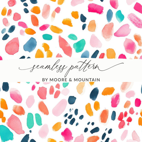 Abstract Bright Watercolor Marks Pattern Modern Style Digital - Moore and Mountain