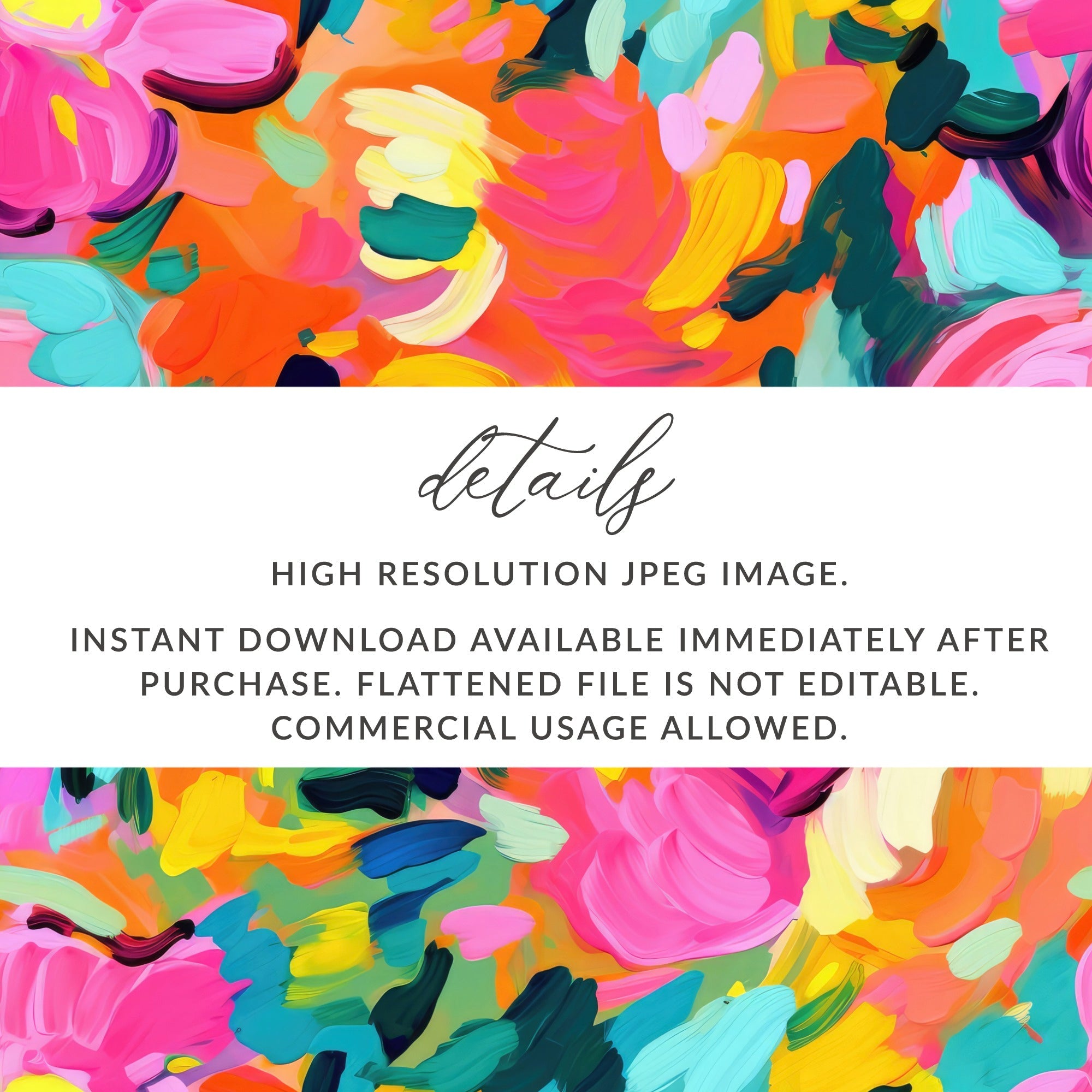 Abstract Brushstroke Digital Paper, Colorful Texture Background, Seamless Pattern, Pink Teal Orange Yellow, Digital Scrapbook Paper - Moore and Mountain