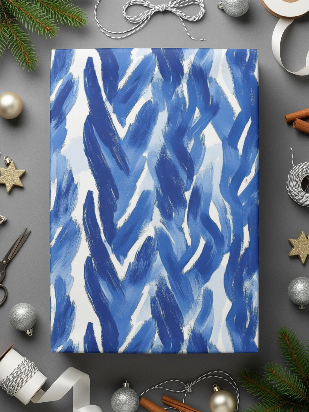 Abstract Brushstrokes Blue Textured Pattern Abstract Surface Digital - Moore and Mountain