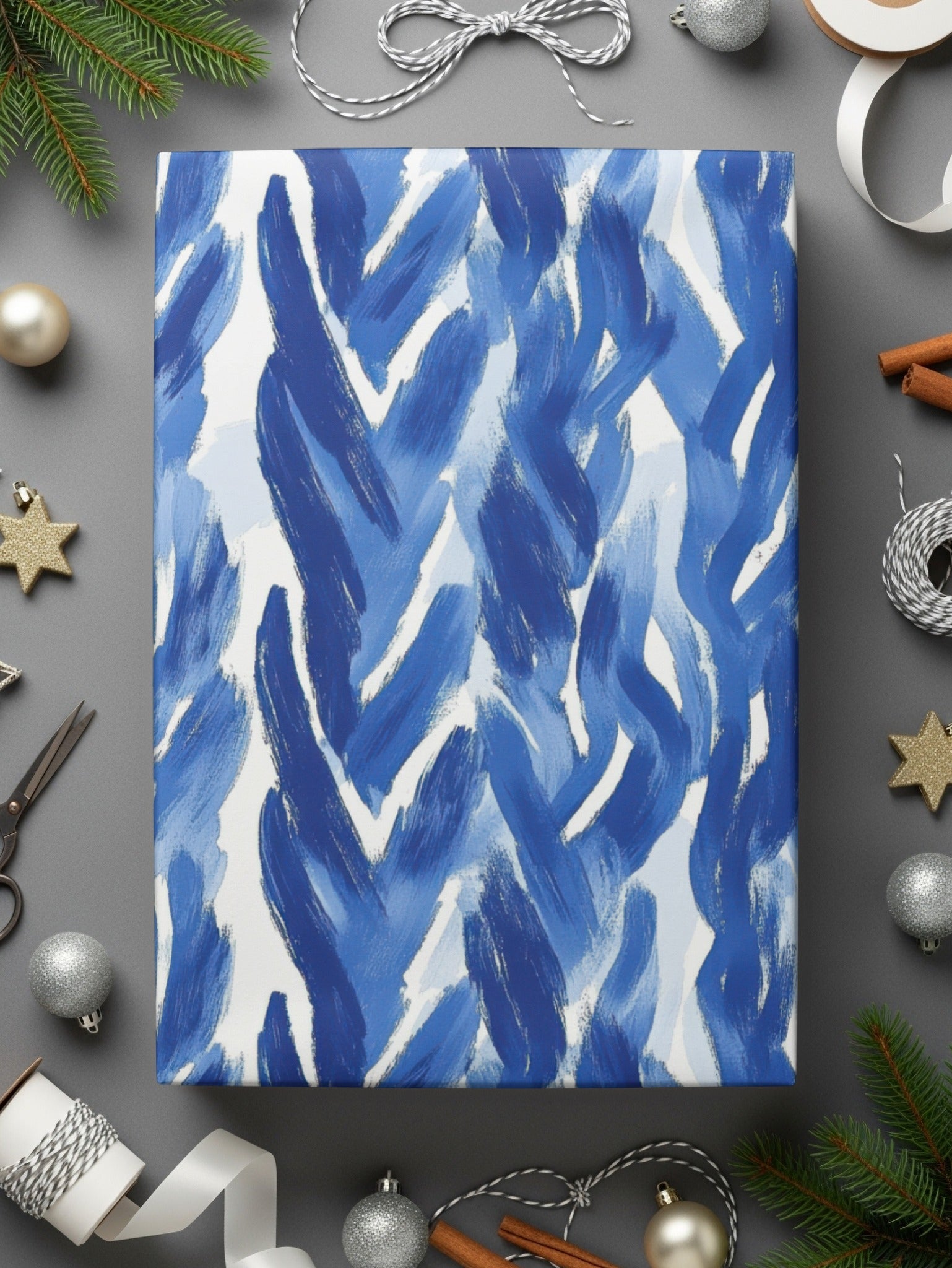 Abstract Brushstrokes Blue Textured Pattern Abstract Surface Digital - Moore and Mountain
