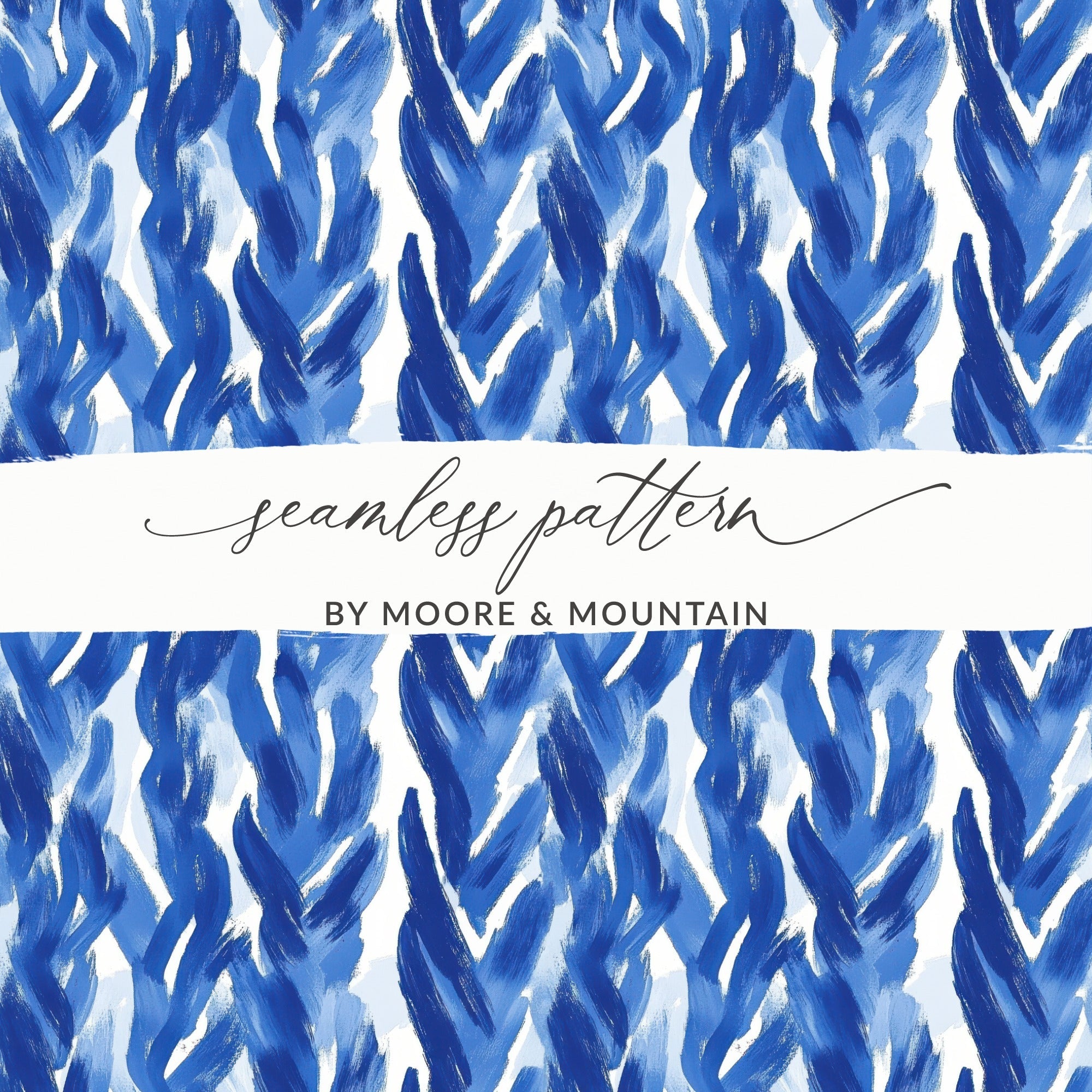 Abstract Brushstrokes Blue Textured Pattern Abstract Surface Digital - Moore and Mountain