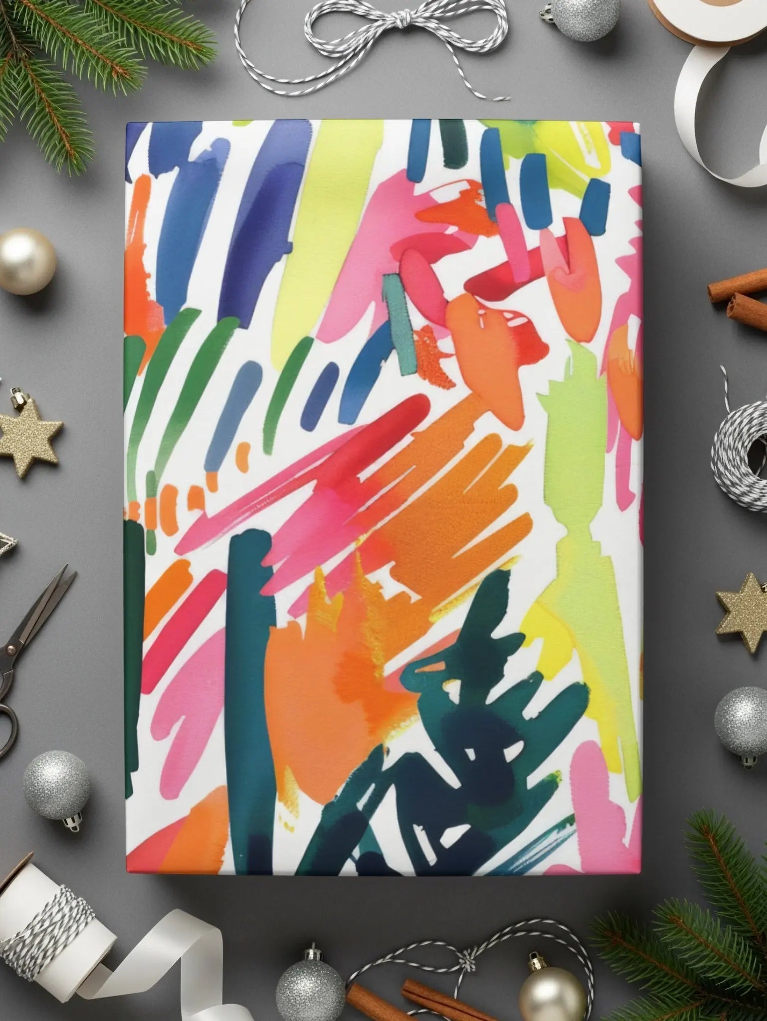 Abstract Brushstrokes Digital Paper, Colorful Seamless Pattern, Modern Art Print, Fabric Design, Scrapbooking, Digital Download - Moore and Mountain