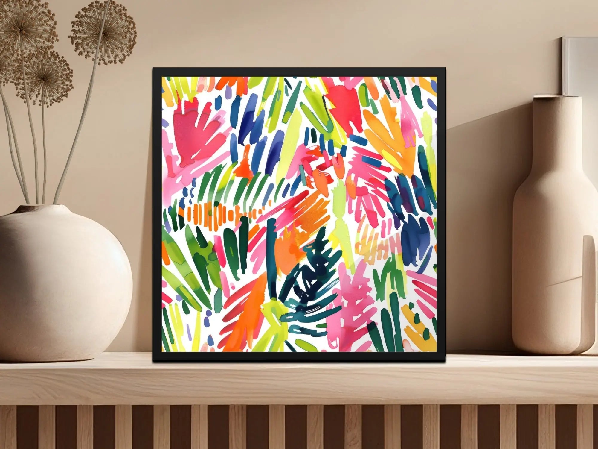 Abstract Brushstrokes Digital Paper, Colorful Seamless Pattern, Modern Art Print, Fabric Design, Scrapbooking, Digital Download - Moore and Mountain