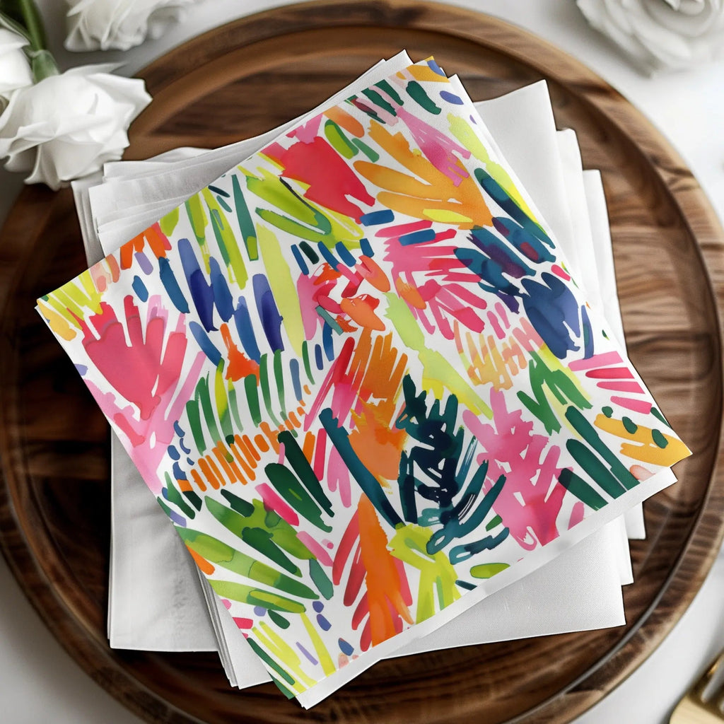 Abstract Brushstrokes Digital Paper, Colorful Seamless Pattern, Modern Art Print, Fabric Design, Scrapbooking, Digital Download - Moore and Mountain