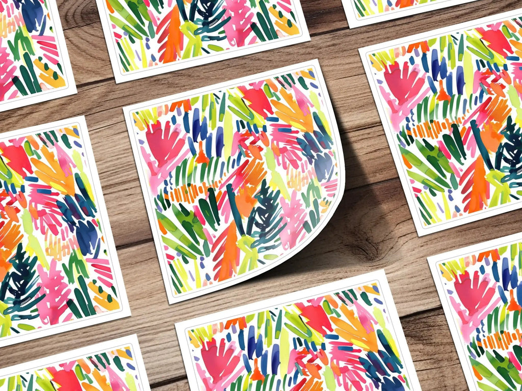 Abstract Brushstrokes Digital Paper, Colorful Seamless Pattern, Modern Art Print, Fabric Design, Scrapbooking, Digital Download - Moore and Mountain