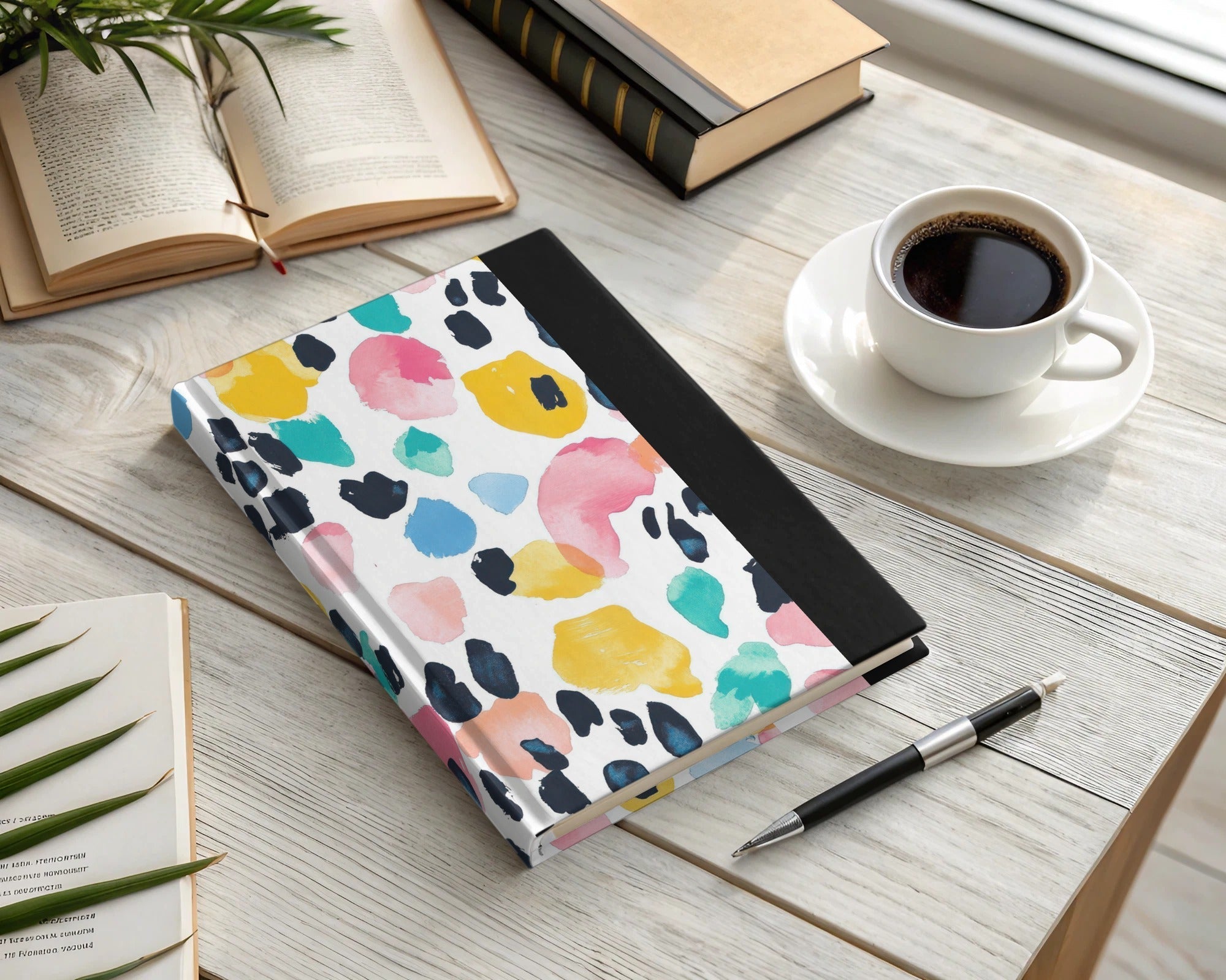 Abstract Colorful Watercolor Spots Pattern on White Digital - Moore and Mountain