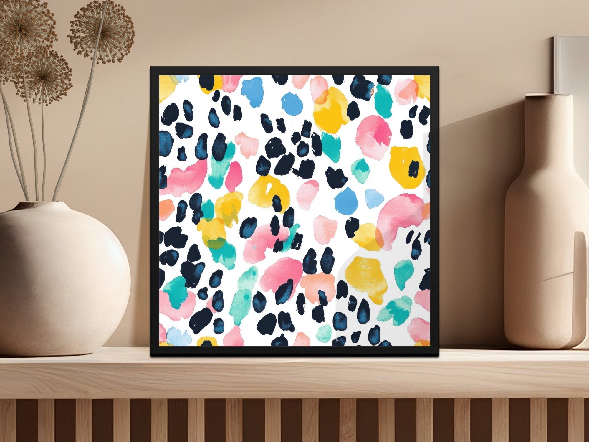 Abstract Colorful Watercolor Spots Pattern on White Digital - Moore and Mountain