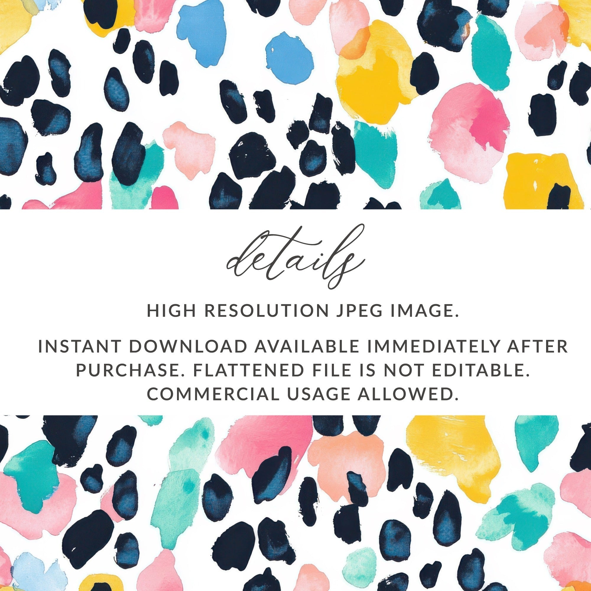 Abstract Colorful Watercolor Spots Pattern on White Digital - Moore and Mountain