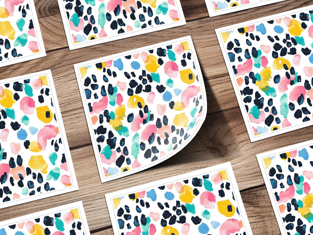 Abstract Colorful Watercolor Spots Pattern on White Digital - Moore and Mountain