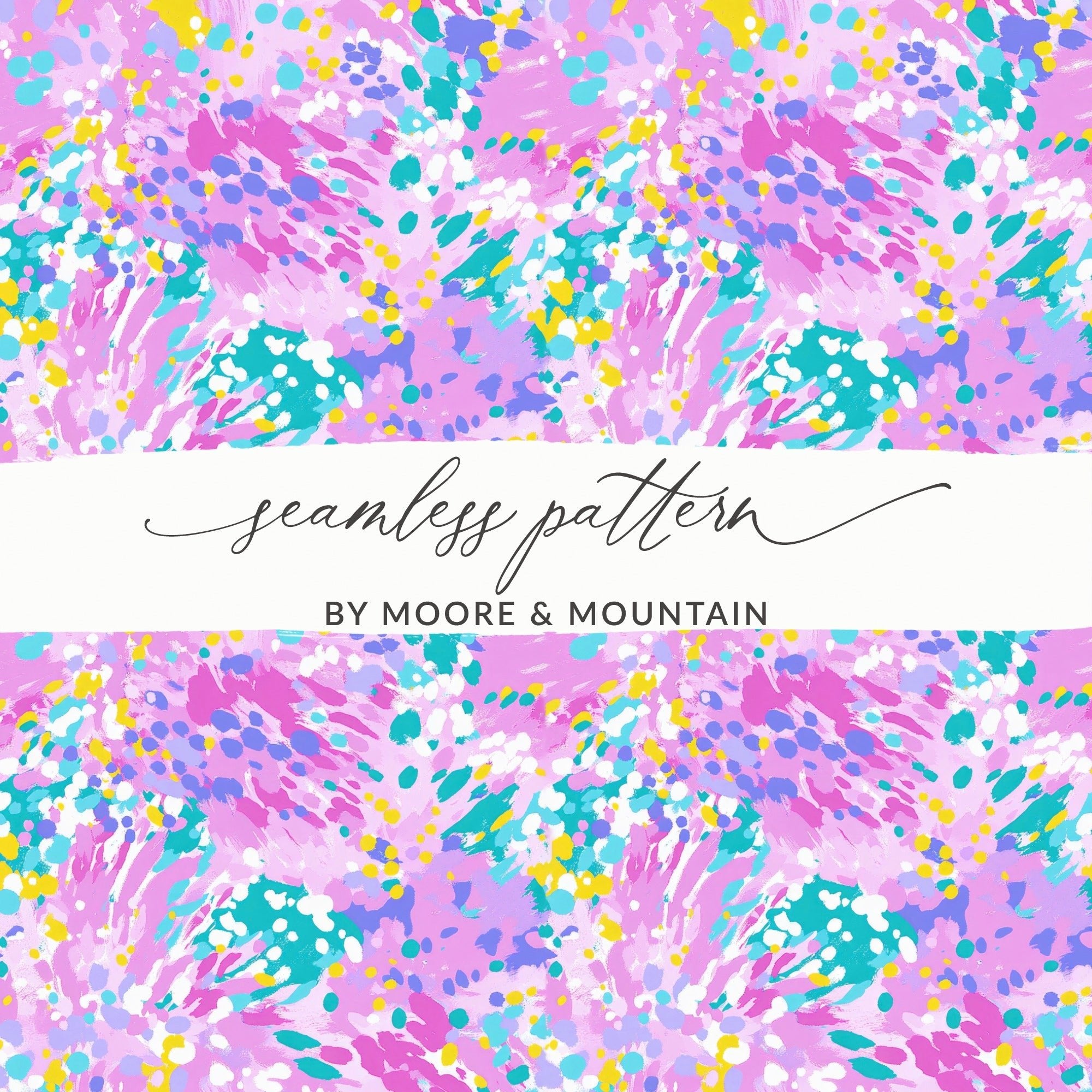 Abstract Digital Paper, Pastel Pattern, Pink Yellow Teal Purple Abstract, Scrapbook Paper, Fabric Print, Digital Download - Moore and Mountain