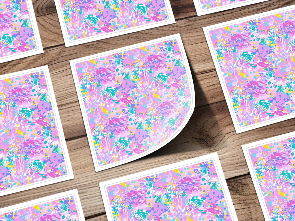 Abstract Digital Paper, Pastel Pattern, Pink Yellow Teal Purple Abstract, Scrapbook Paper, Fabric Print, Digital Download - Moore and Mountain