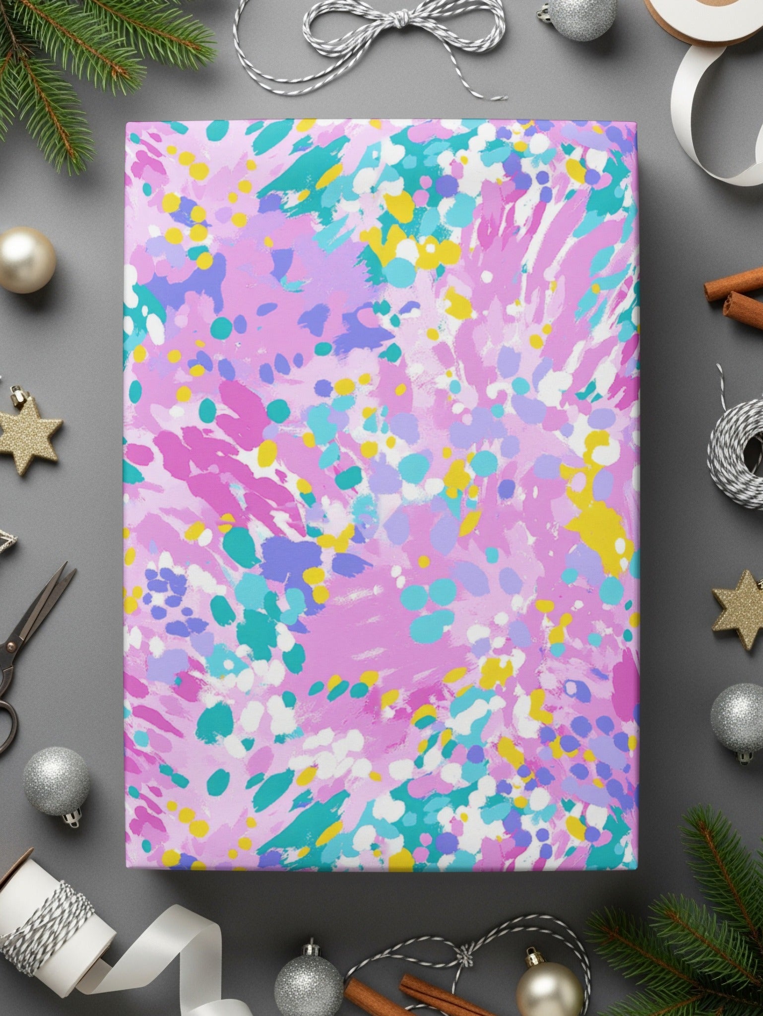 Abstract Digital Paper, Pastel Pattern, Pink Yellow Teal Purple Abstract, Scrapbook Paper, Fabric Print, Digital Download - Moore and Mountain